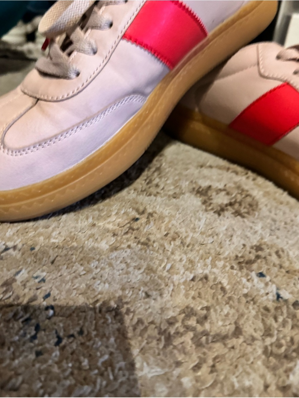 Women’s Cream Sneakers with Pink and Red Stripe Nautica